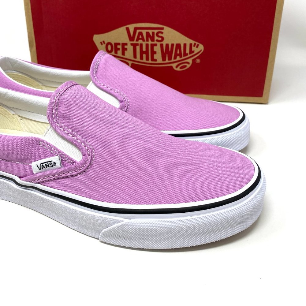 🌹Sale🌹 Vans Classic Shoes Women's Size Slip-On Orchid Pink Canvas VN0A33TB3SQ - Picture 7 of 11